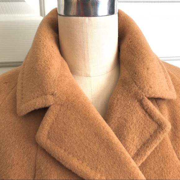 Vintage Camel Hair Pockets Double Breasted Jacket Coat Size M - Picture 2 of 14